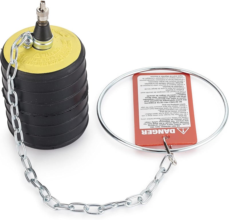 Cherne 276348 Multi-Size Test-Ball Plug for 3 in. - 4 in. Pipes, Black - Image 1